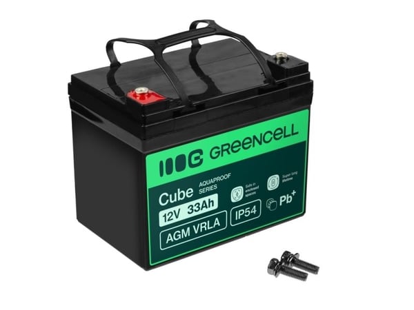 Green Cell AGM12V33AH-J, Forseglet blysyre (VRLA), 12 V, 1 stykker, Sort, 33 Ah, 5 år