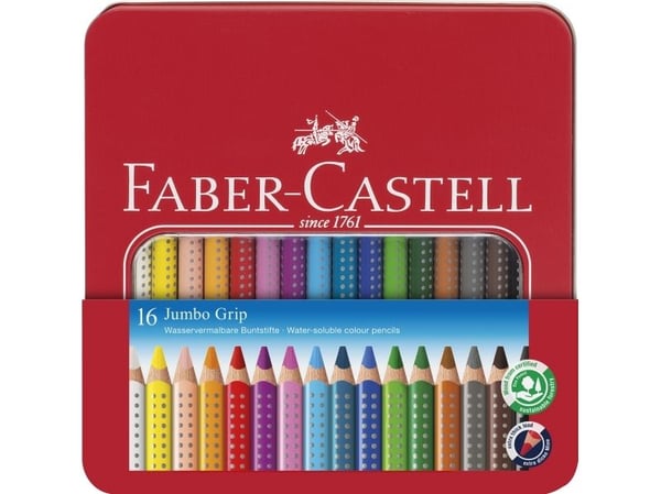 Faber-Castell Jumbo GRIP - Fargeblyant - assorterte levende farger - 3.8 mm (en pakke 16)