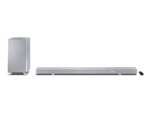 Sharp HT-SBW55121 - Q Series - Lydplankesystem - for hjemmeteater - 5.1.2-kanal - trådløs - Bluetooth - 212 watt (Total) - satengsølv