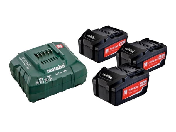 METABO. 3x4.0Ah AKKU + LATURI ASC 55