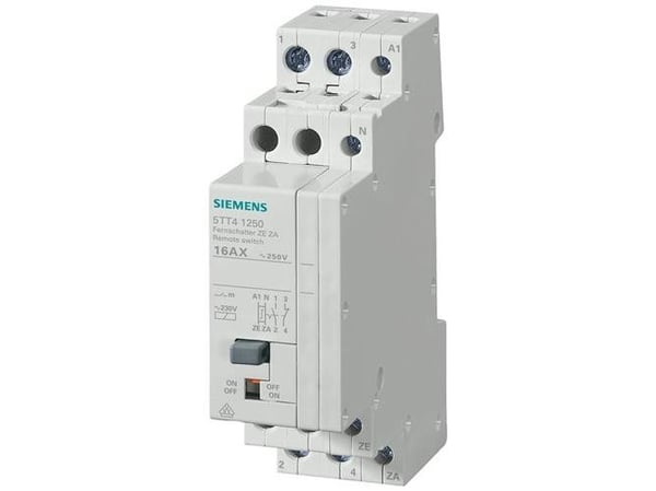 Siemens Fernschalter Hutschiene 5TT4125-0 1 Schließer, 1 Öffner 250 V 16 A 1 St., 16 A, 7 cm, 30 mm, 93 mm, 84 mm, 167 g