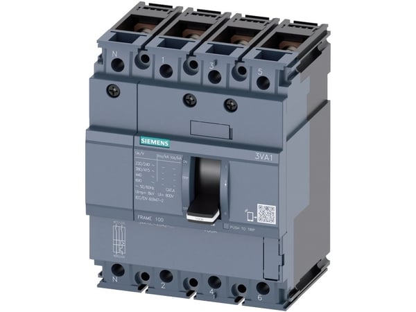 Siemens 3VA1032-2ED42-0AA0 Strömbrytare 1 st Inställningsområde (ström): 32 - 32 A Kopplingsspänning (max.): 690 V/AC (B x H x D) 101,6 x 130 x 70 mm