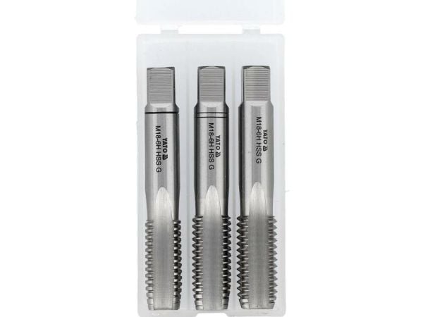 YATO MANUELL TAPS M18 x 2,50 sett 3 stk HSS M2 2942