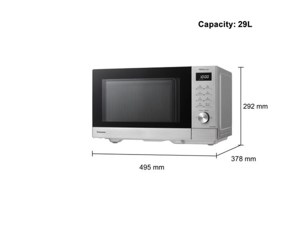 Panasonic NN-SD37QSEPG, Benkeplate, Solo mikrobølge ovn, 29 l, 1000 W, Innebygd skjerm, LED