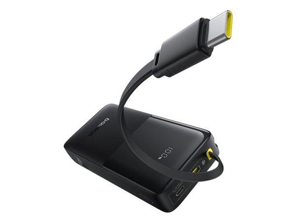 Baseus Powerbank Bipow 2 20000mAh 20W USB-C-kaapelilla musta
