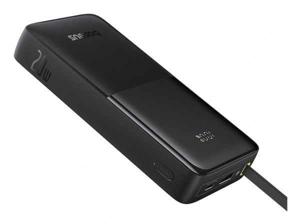 Baseus Powerbank Bipow 2 20000mAh 20W USB-C-kaapelilla musta