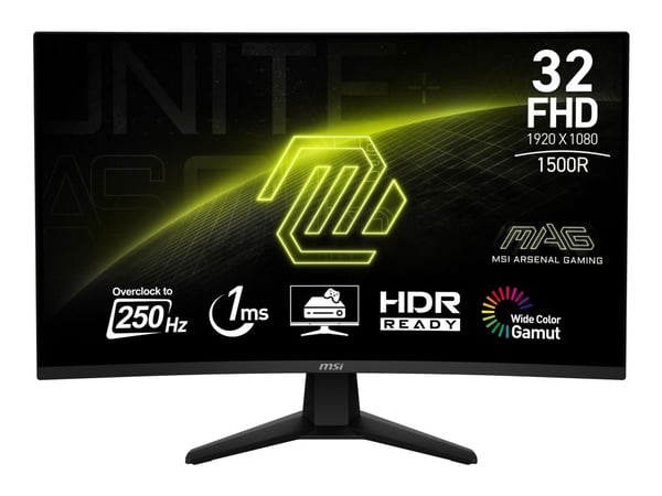 MSI MAG 32C6X - LCD-skjerm - gaming - kurvet - 32" (31.5" synlig) - 1920 x 1080 Full HD (1080p) @ 250 Hz - VA - 250 cd/m² - 3000:1 - 1 ms - 2xHDMI,...