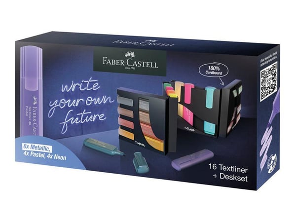 Faber-Castell - Markeringspenn - permanent - assorterte farger - vannbasert blekk - 1-5 mm (en pakke 16)