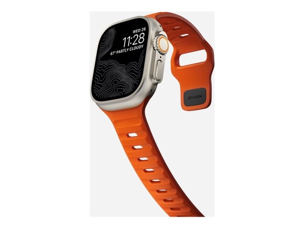 Nomad - Bånd for smart armbåndsur - waterproof - 150 - 200 mm - ultra orange - for Apple Watch Hermès Series 9, SE 3, Series 10, Series 11, Series ...