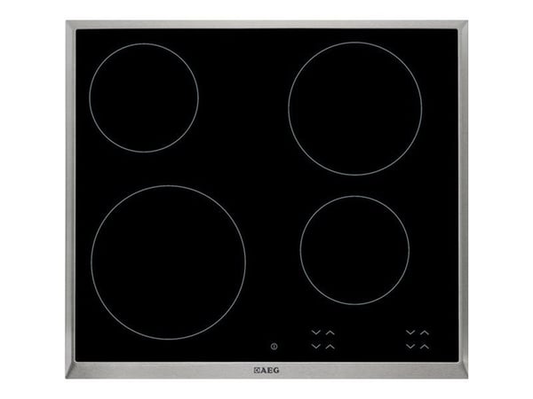 AEG HK624000XB - Keramisk komfyrtopp - 4 plater - Nisje - bredde: 56 cm - dybde: 49 cm - med pynt av rustfritt stål - svart