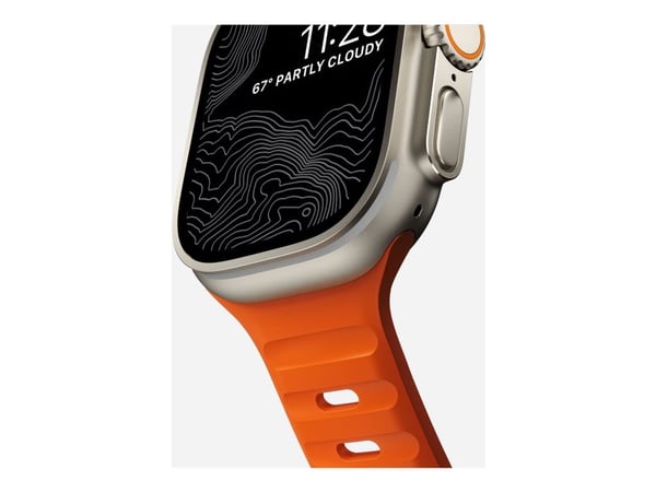 Nomad - Bånd for smart armbåndsur - waterproof - 150 - 200 mm - ultra orange - for Apple Watch Hermès Series 9, SE 3, Series 10, Series 11, Series ...