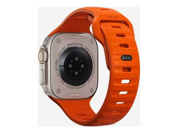 Nomad - Bånd for smart armbåndsur - waterproof - 150 - 200 mm - ultra orange - for Apple Watch Hermès Series 9, SE 3, Series 10, Series 11, Series ...
