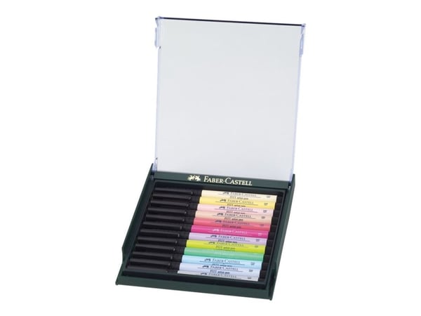 Faber-Castell PITT Artist Pen B - Børstepenn - permanent - assorterte pastellfarger - tusj (en pakke 12)