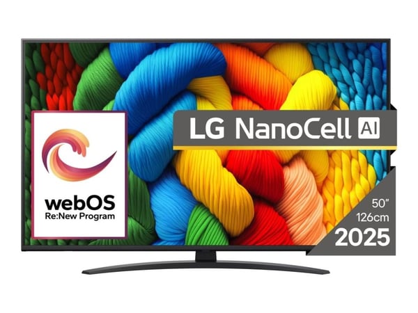 LG NanoCell AI 50NANO81A3A, 127 cm (50"), 3840 x 2160 pikseliä, NanoCell, Älytelevisio, Wi-Fi, musta