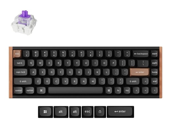 Keychron K6 HE - Special Edition - tastatur - 65% - bakgrunnsbelyst - trådløs - USB, 2.4 GHz, Bluetooth 5.2 - tastsvitsj: Gateron Double-Rail Nebul...