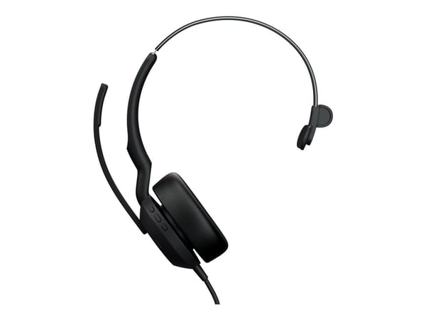 Jabra Evolve2 50 UC Mono - Hodesett - on-ear - trådløs, kablet - aktiv støydemping - USB-C, USB-A - UC-sertifisert