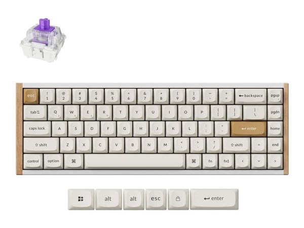 Keychron K6 HE - Special Edition - tastatur - 65% - bakgrunnsbelyst - trådløs - USB, 2.4 GHz, Bluetooth 5.2 - tastsvitsj: Gateron Double-Rail Nebul...