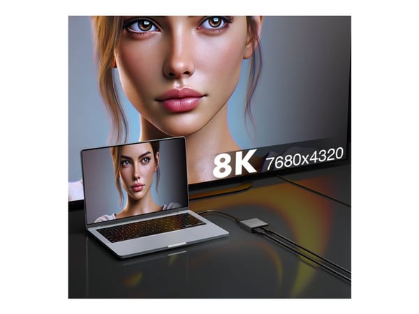 j5create 8K HDMI™ 2.1 2-suuntainen Jakaja, HDMI, 2x HDMI, 7680 x 4320 pikseliä, Harmaa, Alumiini, 8K Ultra HD
