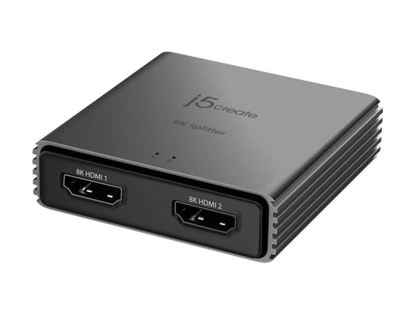j5create 8K HDMI™ 2.1 2-suuntainen Jakaja, HDMI, 2x HDMI, 7680 x 4320 pikseliä, Harmaa, Alumiini, 8K Ultra HD