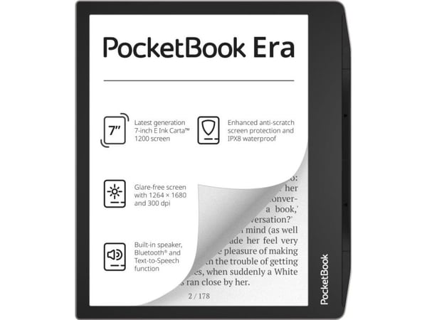 PocketBook Era - eBook-leser - Linux 3.10.65 - 16 GB - 7" 16 grånivåer (4-bts) E Ink Carta (1264 x 1680) - berøringsskjerm - Bluetooth - stjernestø...
