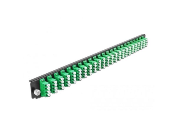 Delock - Fiber-optic splice box rack mount panel - front - LC SM X 24 - grønn - 1U - 19"