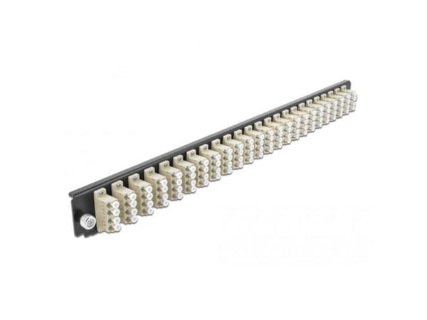 Delock - Fiberoptisk spleisebokspanel - front - LC MM X 96 - svart, beige - 1U - 19"