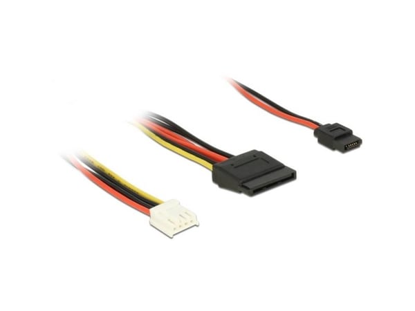 Delock - Strømadapter - 4-pin intern strøm (R) til SATA-strøm, Slimline SATA strøm (R) - 24 cm