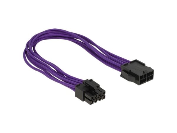 Delock - Strømforlengelseskabel - 8-pins EPS12V (hunn) til 8-pins EPS12V (hann) - 30 cm - purpur