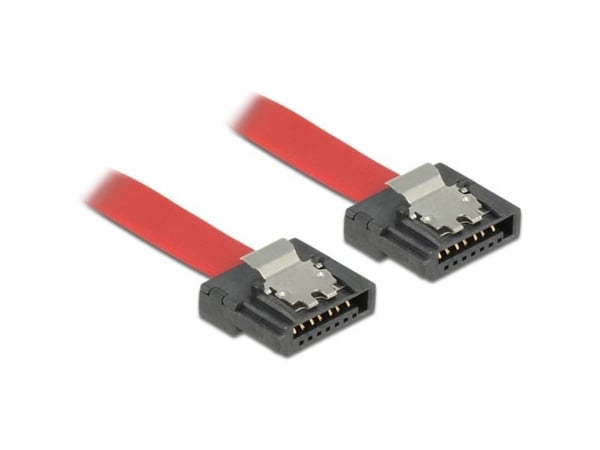 Delock FLEXI - SATA-kabel - Serial ATA 150/300/600 - SATA (hunn) til SATA (hunn) - 70 cm - låst - rød