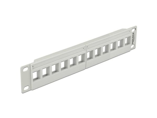 Delock - Koblingspanel - grå - 1U - 10" - 12 porter