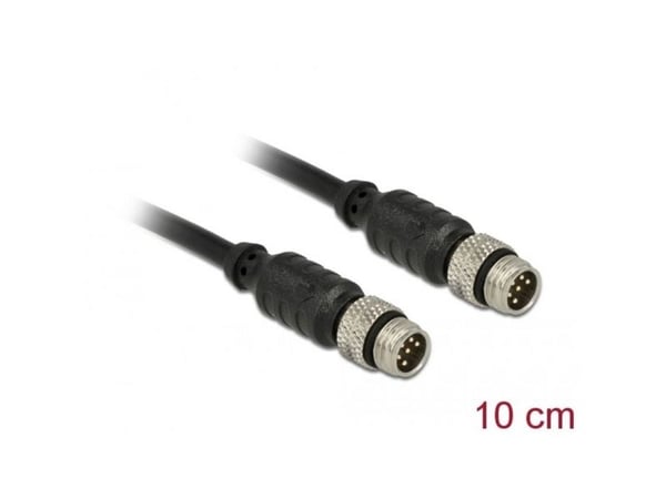 DeLOCK 12688, 0,1 m, M8, M8, Uros/uros, Musta, Kiina