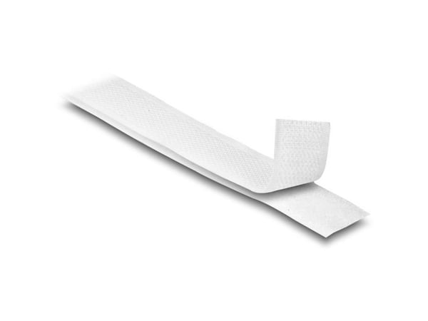 Delock Kestävä tarranauha liimalla ja fleecellä L 1 m x W 20 mm valkoinen