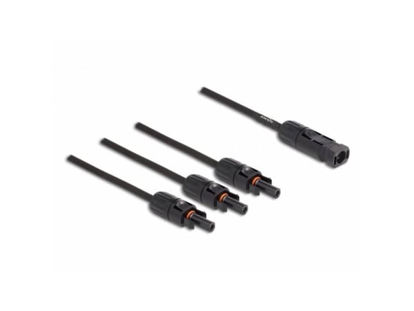 Delock - Solar cable - DL4 (hann) til DL4 (hunn) - 1000 V - 35 cm - snap-in - svart