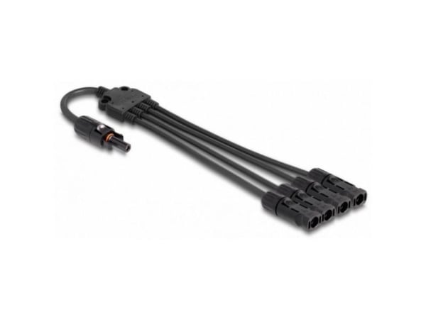 Delock - Solar cable - DL4 (hunn) til DL4 (hann) - 1000 V - 50 cm - snap-in - svart