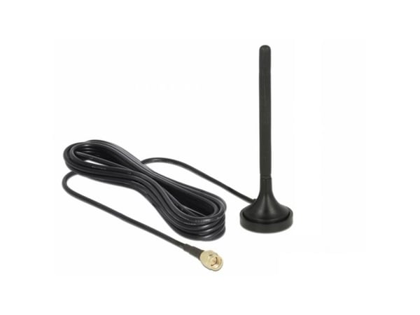 Delock - Antenne - 11.08 cm - 2 dBi - rundtstrålende - utendørs, innendørs, magnetmonterbar - svart