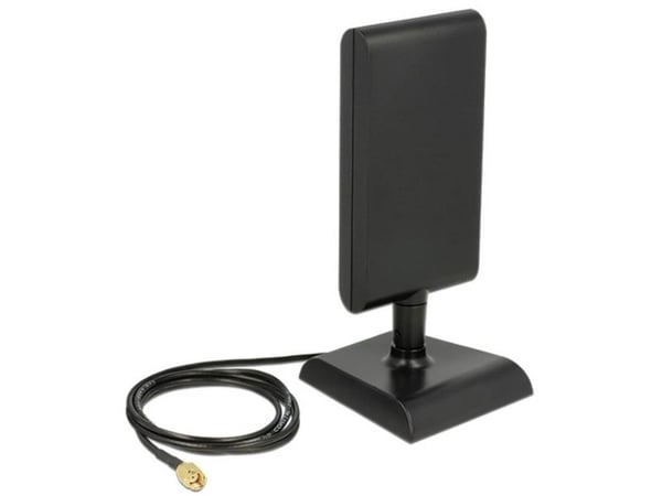 Delock WLAN RP-SMA - Antenne - Wi-Fi, Bluetooth - 6 dBi (for 2,4 GHz - 2,5 GHz), 9 dBi (for 5,15 - 5,875 GHz) - direksjonal - svart