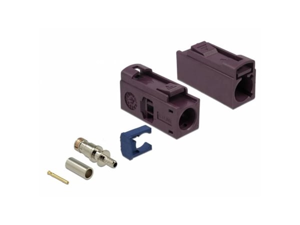 Delock FAKRA D jack 25 mm (long) for crimping - Modulinnlegg - FAKRA D - rødvinsfiolett, RAL 4004