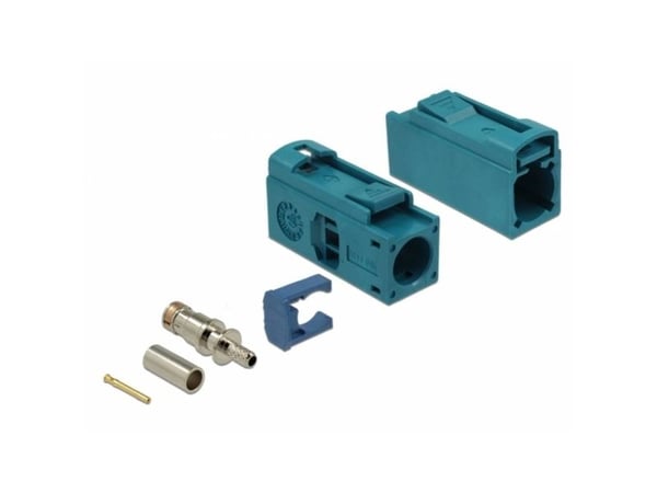 Delock FAKRA Z jack 25 mm (long) for crimping - Modulinnlegg - FAKRA Z - RAL 5021, vannblå