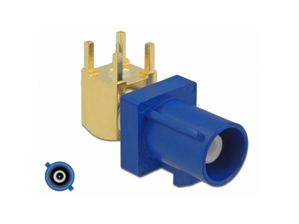 Delock FAKRA Z plug 90° PCB - Modulinnlegg - FAKRA Z - RAL 5021, vannblå