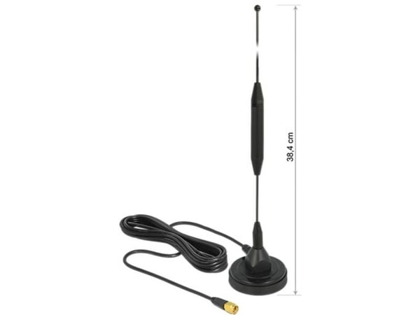 Delock GSM Antenna - Antenne - Smart Home - 3.5 dBi - rundtstrålende - utendørs, innendørs - svart