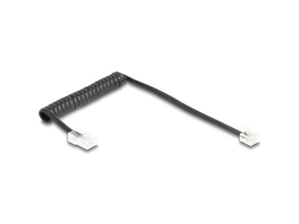 Delock - Telefonkabel - RJ-11 (hann) til RJ-45 (hann) - 1 m - rullet sammen - svart