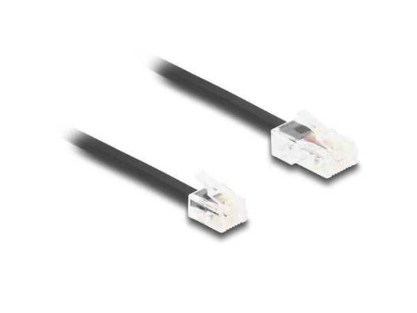 Delock - Telefonkabel - RJ-45 (hann) til RJ-11 (hann) - 1 m - flat - svart
