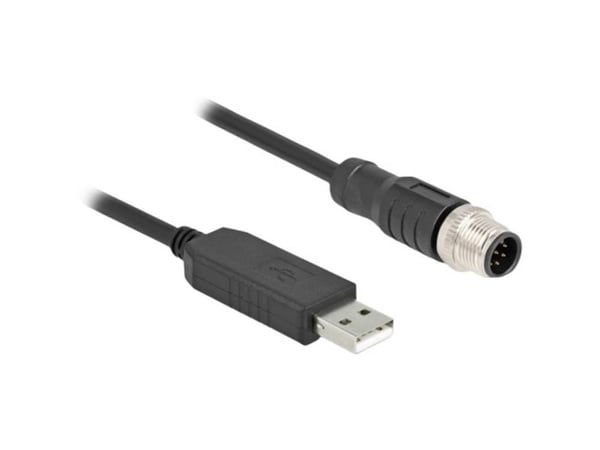 DeLOCK 64257, 1.8 m, M12, USB 2.0 Type-A, Hanstik, Lajittelu, Polyvinyylikloridi (PVC)