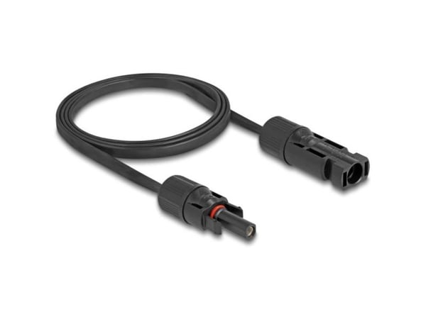 Delock - Strømforlengelseskabel - DL4 (hann) til DL4 (hunn) - 1000 V - 1 m - flat, snap-in - svart