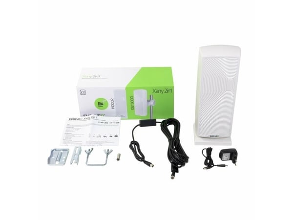 Evolveo TDE Xany 2in1, Sisätila, Ulkona, Valkoinen, 10 m, 43 dBi, DVB-T, DVB-T2, IEC
