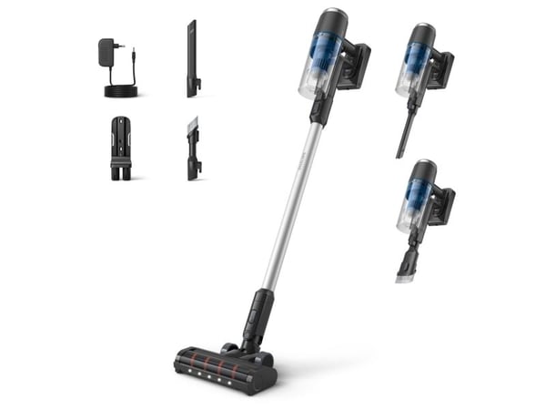Philips 3000 Series XC3032 - Støvsuger - pinne/håndholdt (2-i-1) - uten pose - uten kabel - kongeblå - 1 batteri, inkludert lader