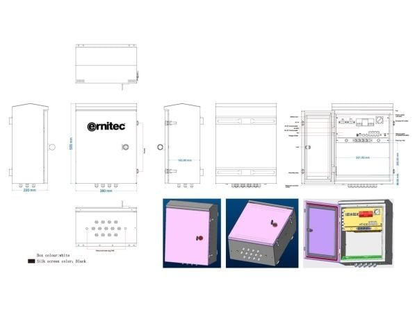 Ernitec - Switch - outdoor, IP66 waterproof box, layer 2, UPS - Styrt - 8 x 10/100/1000Base-T + 2 x 1000Base-X SFP - PoE (170 W) - AC