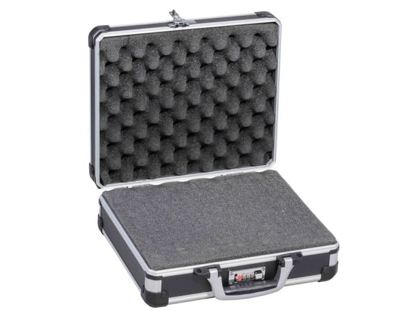 Allit 425805, Hard shell-etui, Aluminium, Hardboard, Plast, Sort