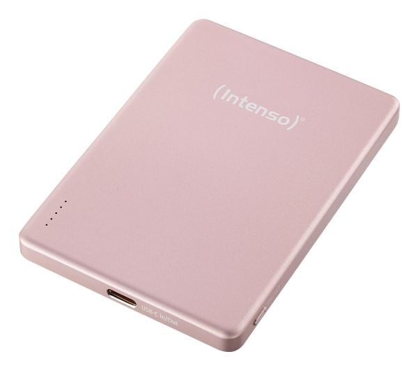 Intenso MW5000, 5000 mAh, Lithium Polymer (LiPo), Power Delivery, Programmable Power Supply (PPS), Trådløs lading, 3,85 V, Rosa