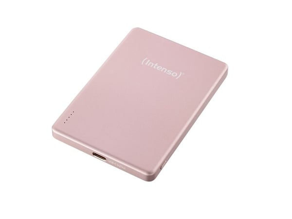 Intenso MW5000, 5000 mAh, Lithium Polymer (LiPo), Power Delivery, Programmable Power Supply (PPS), Trådløs lading, 3,85 V, Rosa